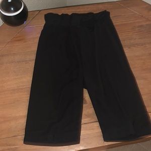 black biker shorts that go down to knees fit good and makes body look great!